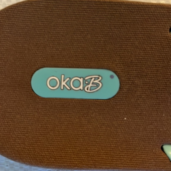{OkaB} Bristol Flip Flops in Teal/Camel - Picture 6 of 13